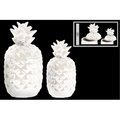 H2H Ceramic Pineapple Canister - Gloss Finish - White, Set of 2 H22674385